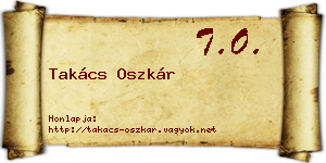Takács Oszkár névjegykártya