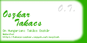 oszkar takacs business card